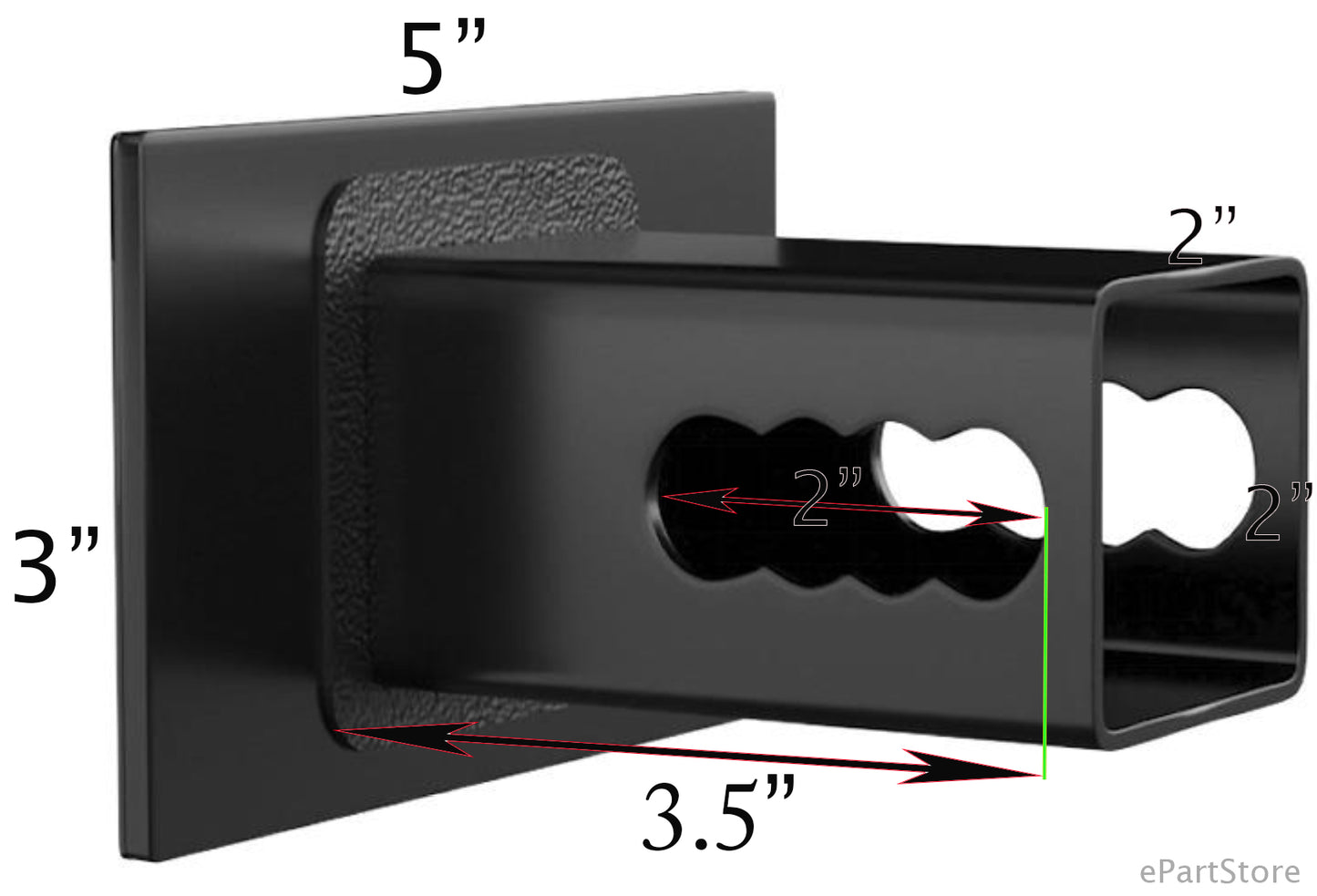 5x3 Blank Metal Hitch Cover (Black 5"x3")