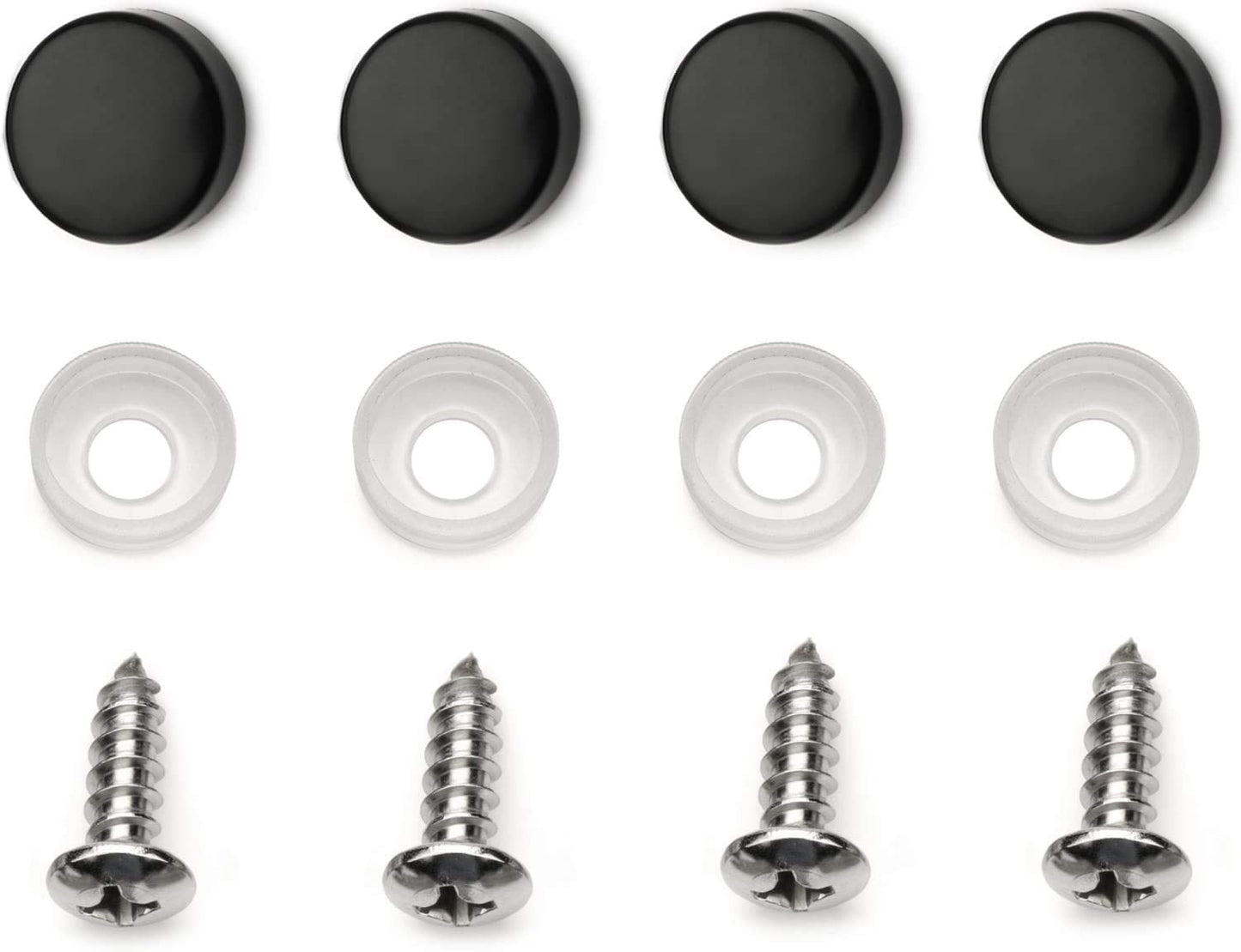 LFPartS Skull 3D Metal Black Crossbones Emblem on Black Stainless Steel License Plate