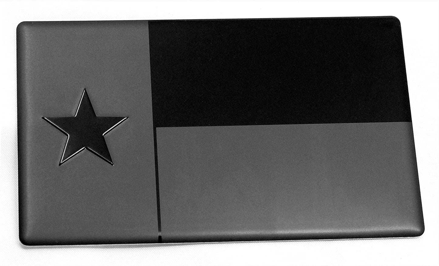 Texas Metal Flag Auto Emblem for Cars Trucks Forward and Reverse Set (5"x3", Black 2-Pack)