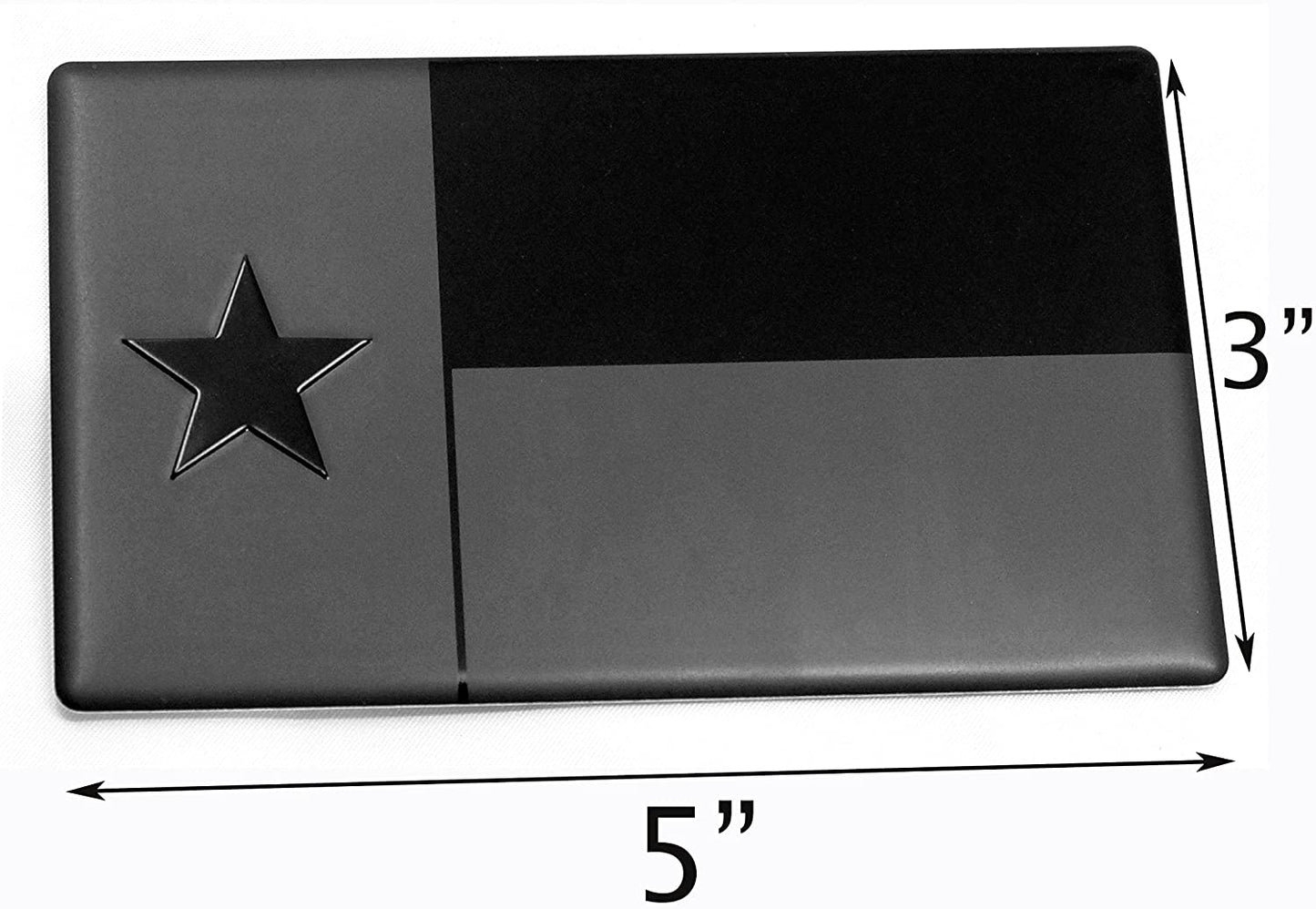 Texas Metal Flag Auto Emblem for Cars Trucks Forward and Reverse Set (5"x3", Black 2-Pack)