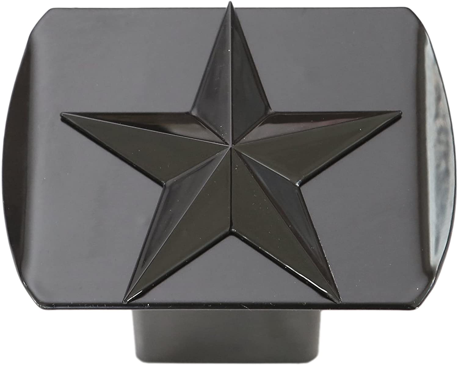 Black Star Trailer Hitch Cover For 2" Receivers - Metal Decorative Hitch Cover