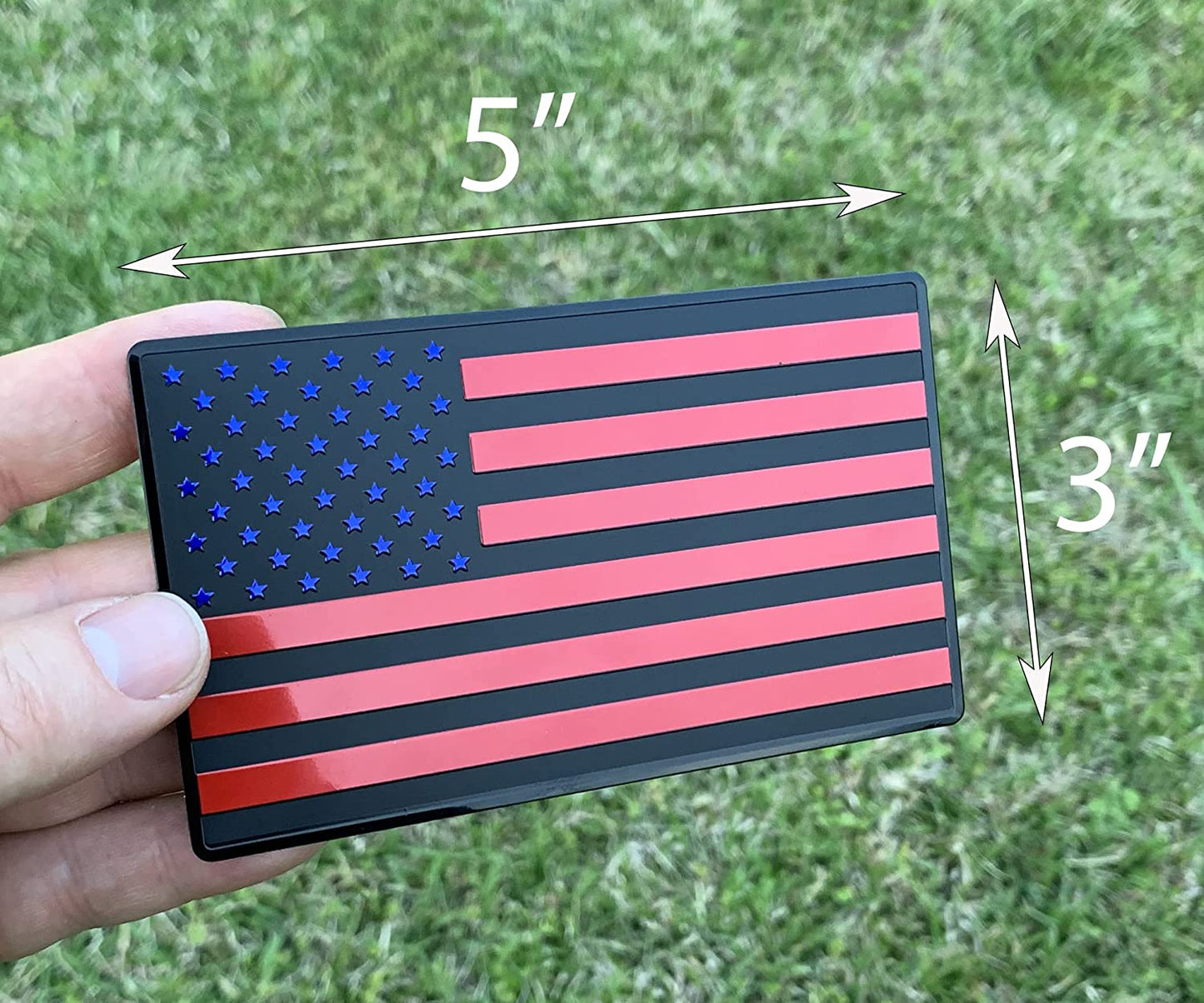 US Black Flag Auto Car Fender Emblem for Cars Trucks Laptop Walls (5"x3", Black Red Blue)