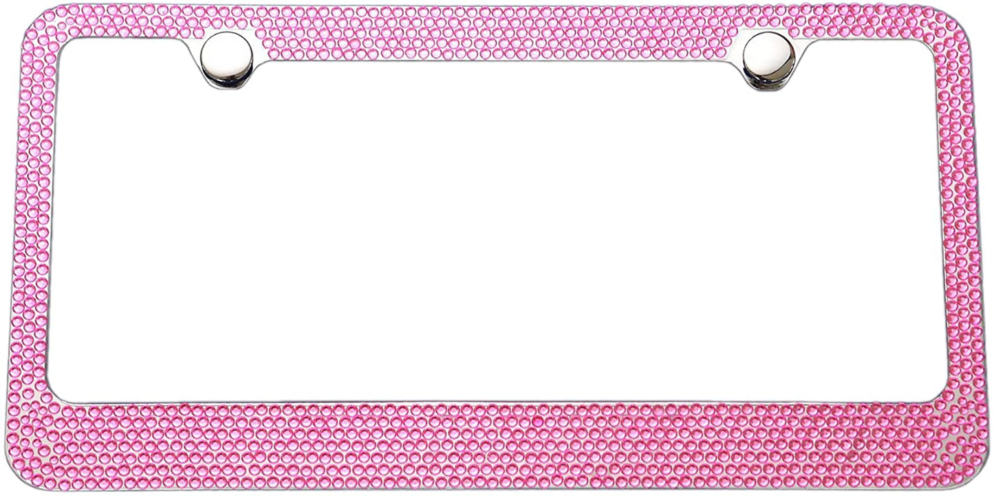LFPartS Premium Diamond Crystal Rhinestone Metal License Plate Frame