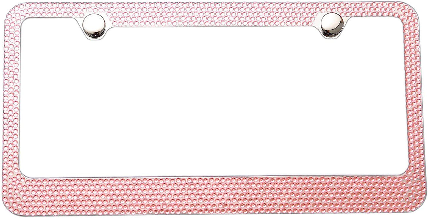 LFPartS Premium Diamond Crystal Rhinestone Metal License Plate Frame