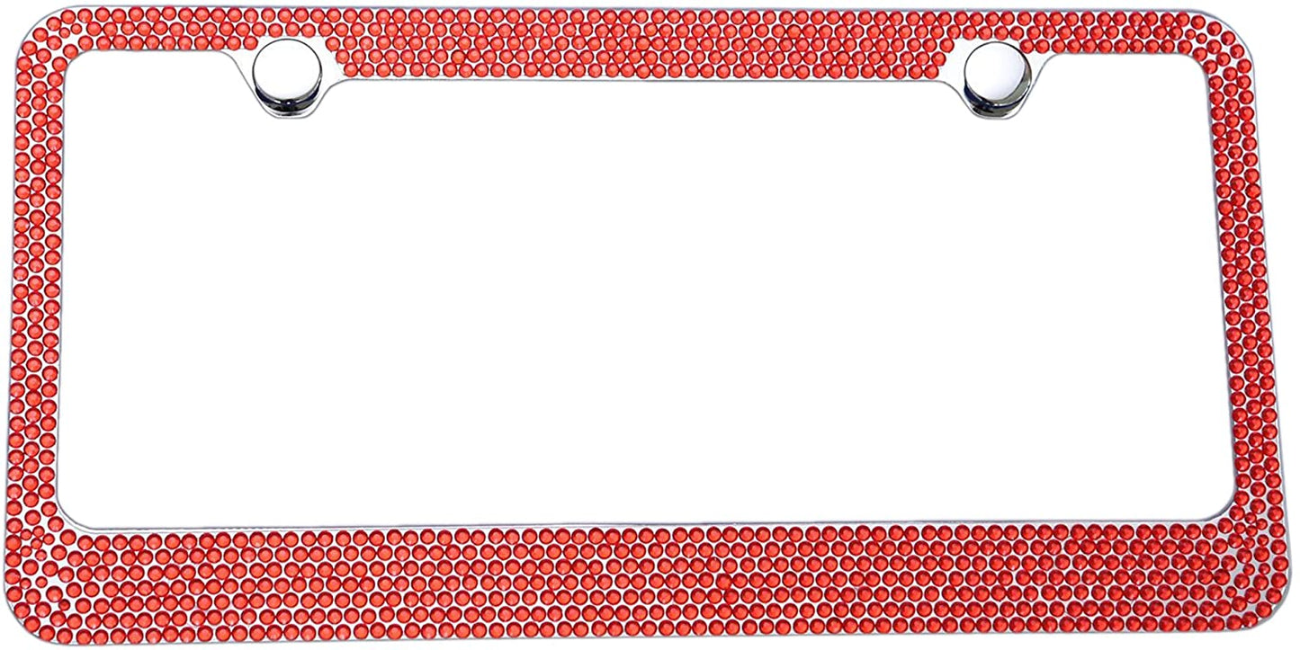 LFPartS Premium Diamond Crystal Rhinestone Metal License Plate Frame