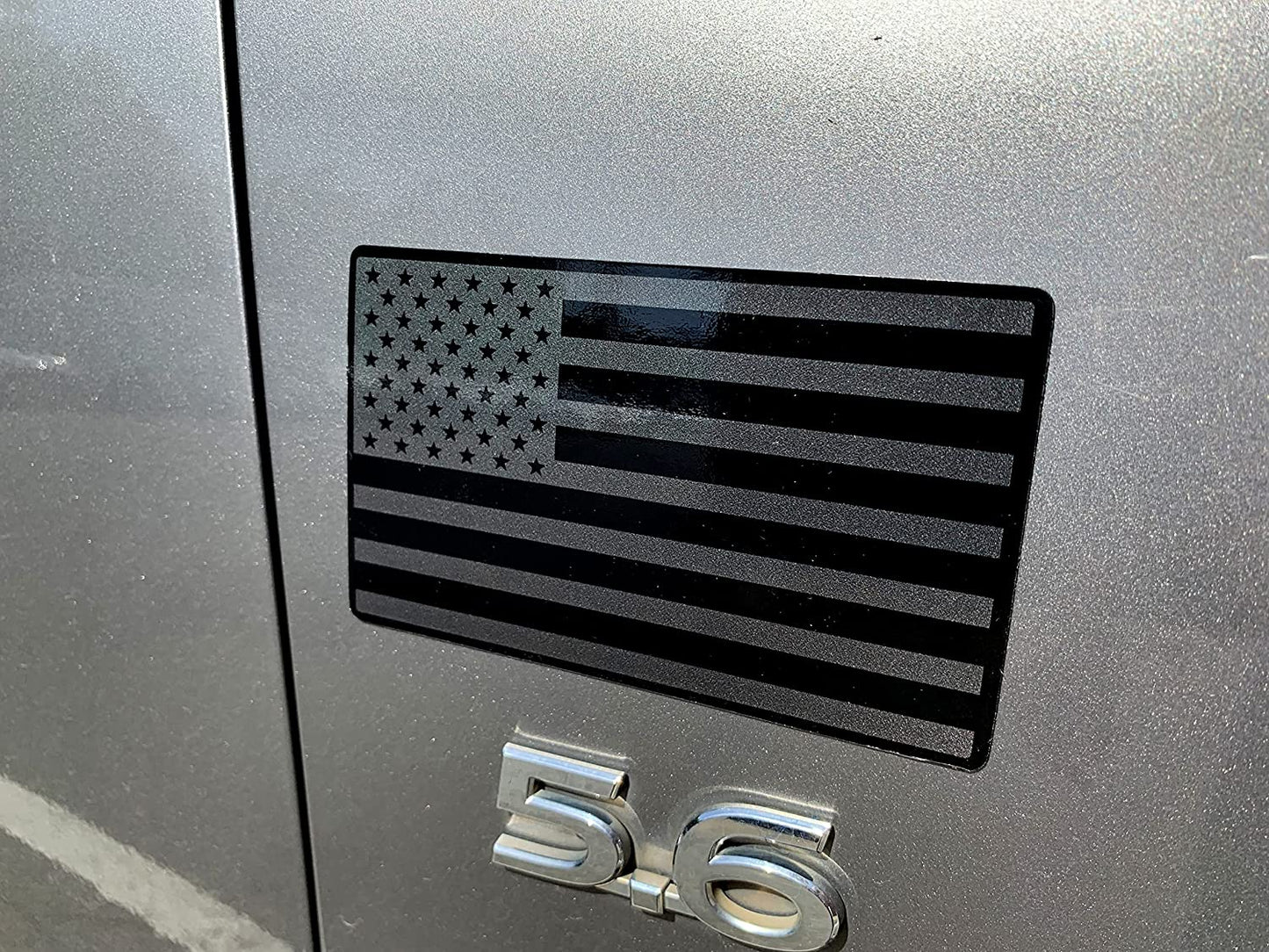 2"x3" Magnet American Flag Auto Decal for Cars Trucks, 2pcs Forward and Reverse Set (Black)