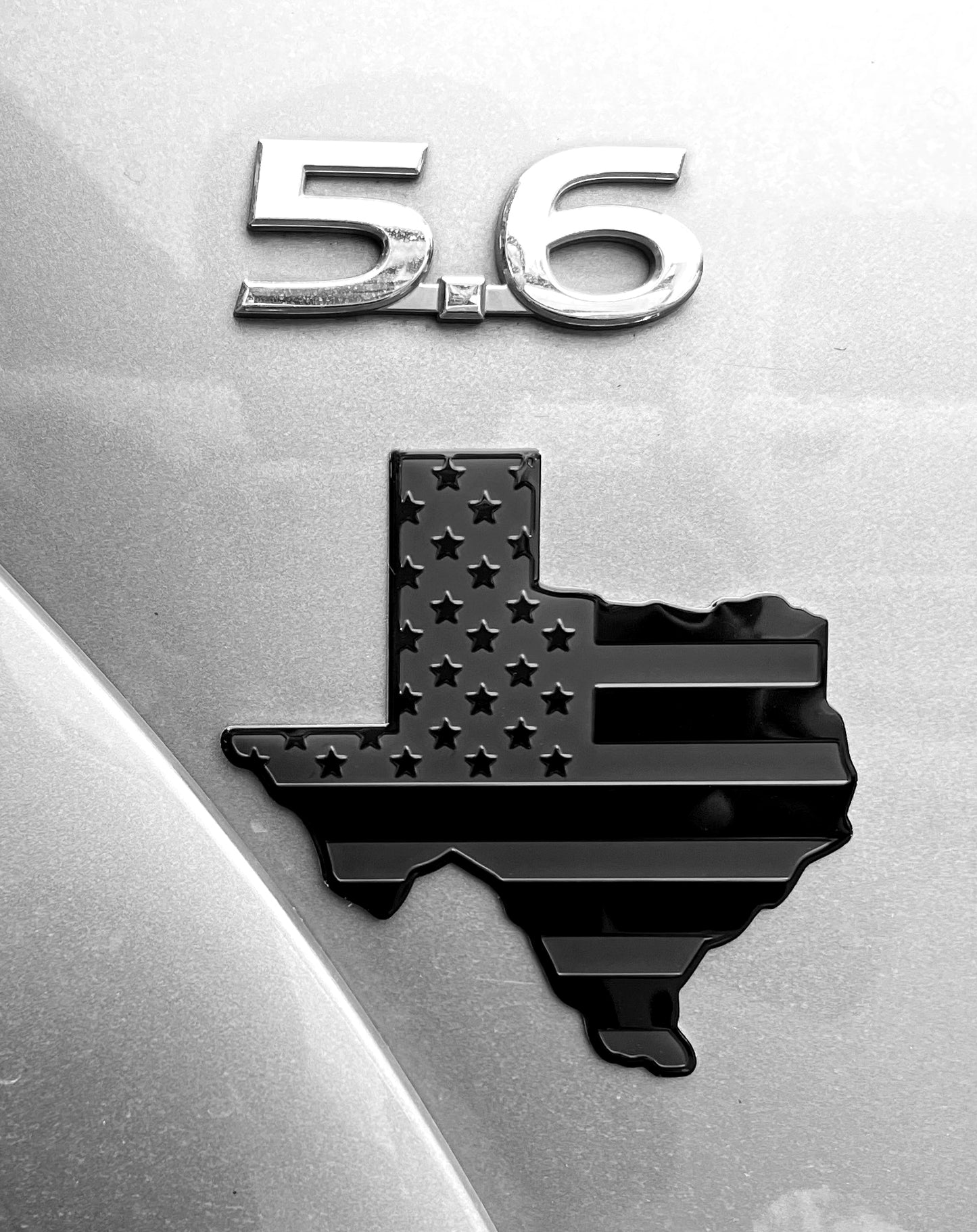 Texas State Black Flag Metal Auto Fender Emblem for Cars Trucks (3"x4", Black)