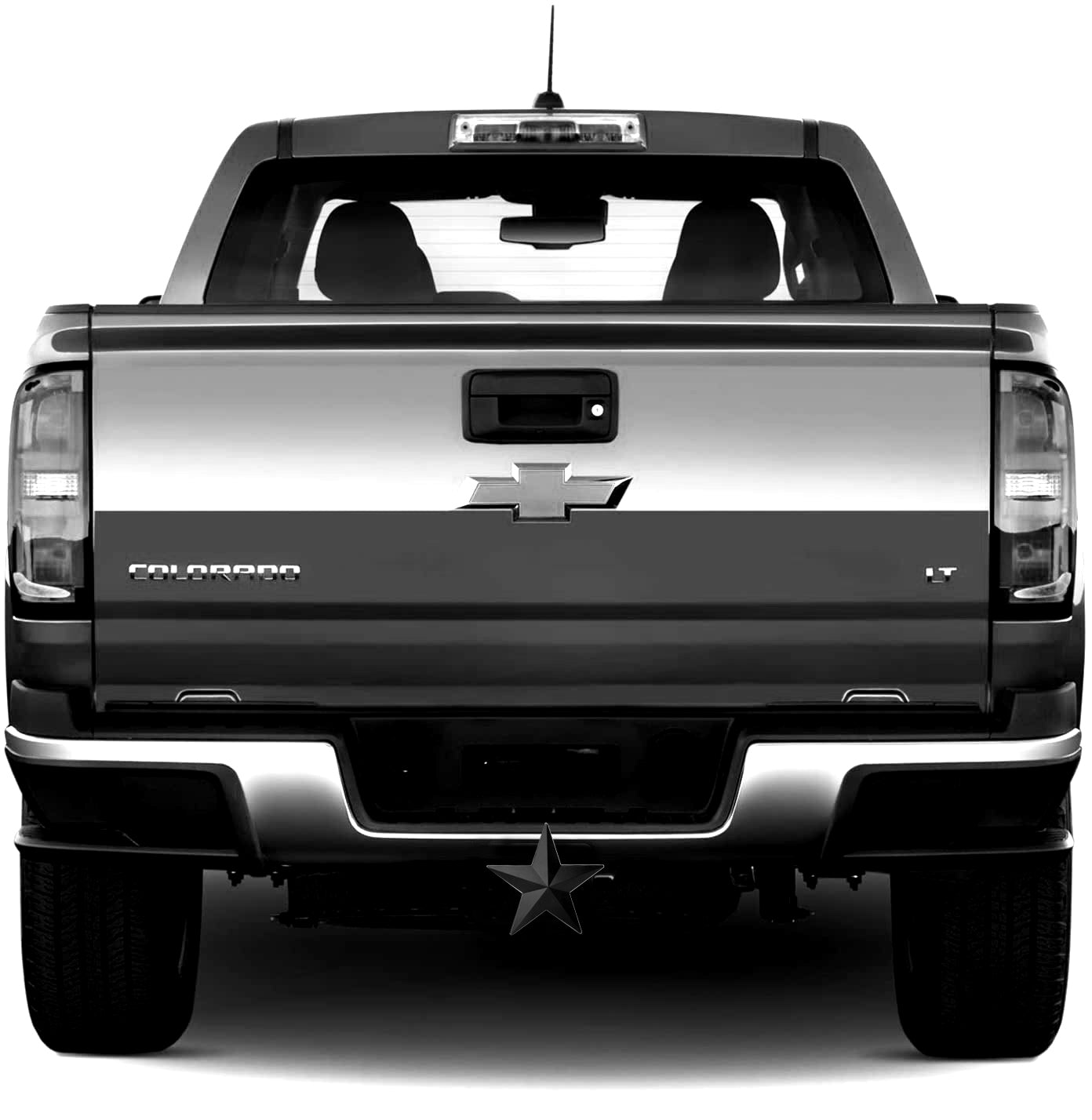 7" Texas 3D Five Point Star Metal Hitch Cover (Fits 2" 2.5" 3" Receiver, Black)