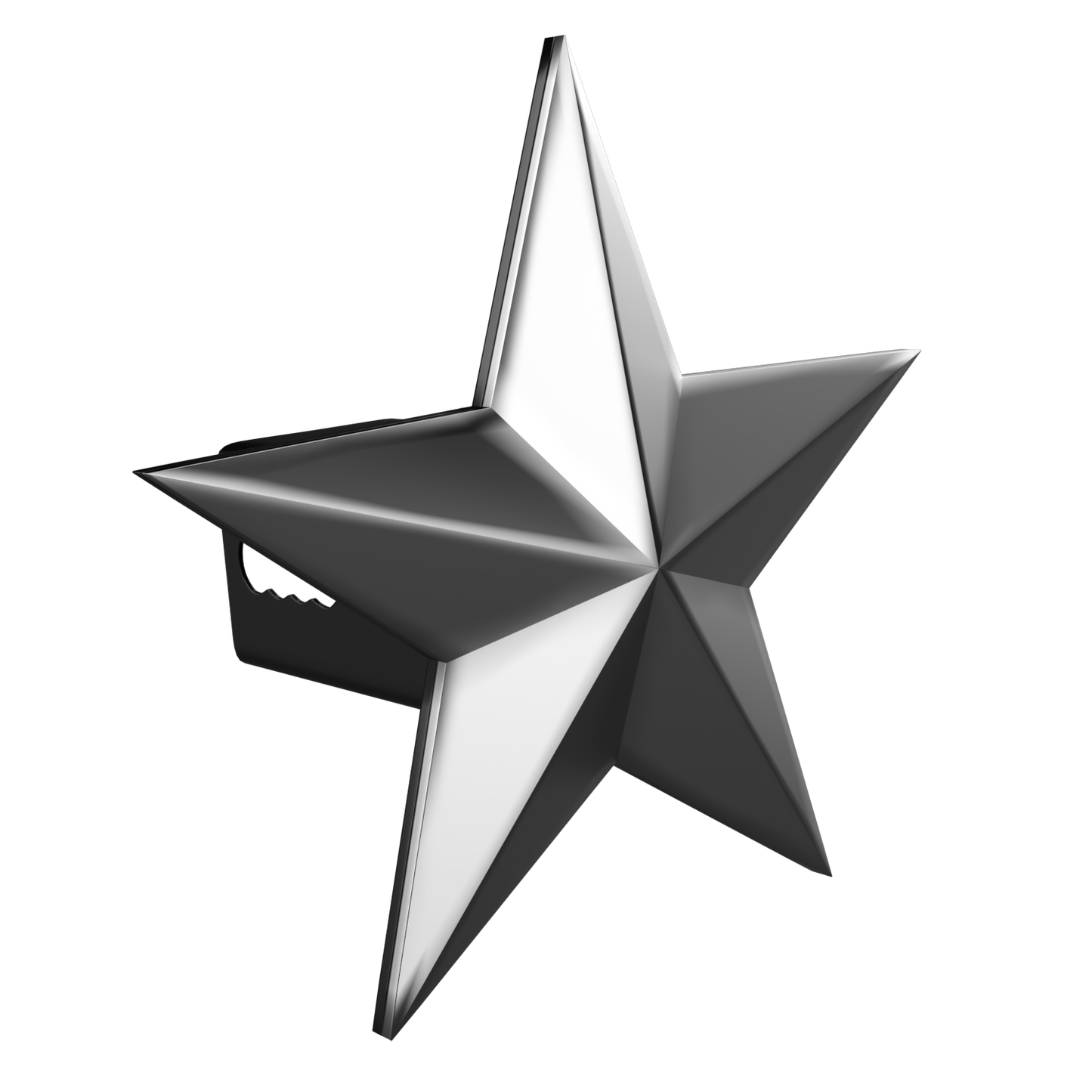 7" Texas 3D Five Point Star Metal Hitch Cover (Fits 2" 2.5" and 3" Receiver, Chrome)