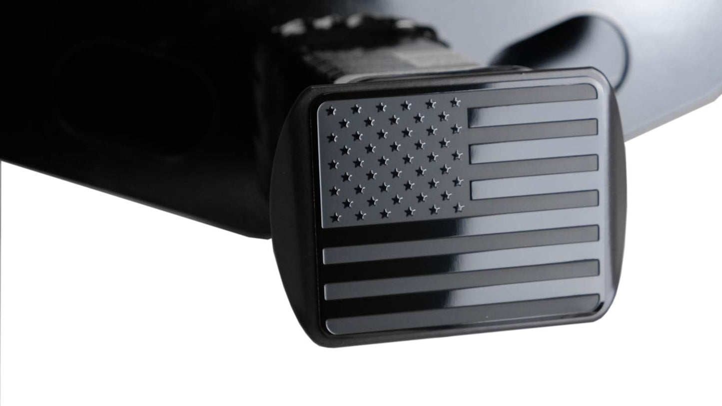 eVerHITCH American Black Flag Metal Trailer Hitch Cover