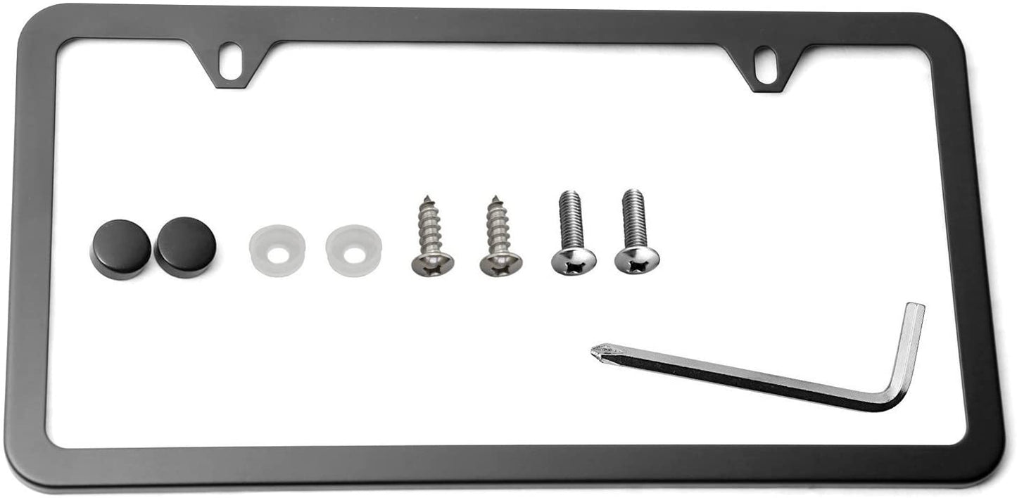 LFPartS Black Stainless Steel License Plate Frame
