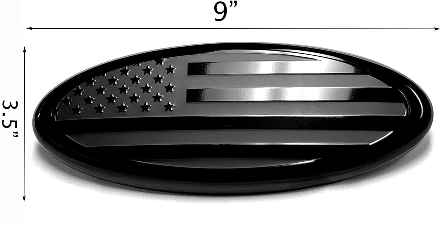 7" or 9'' American Black Flag Emblem, Oval Decal for Ford F150 F250 F350