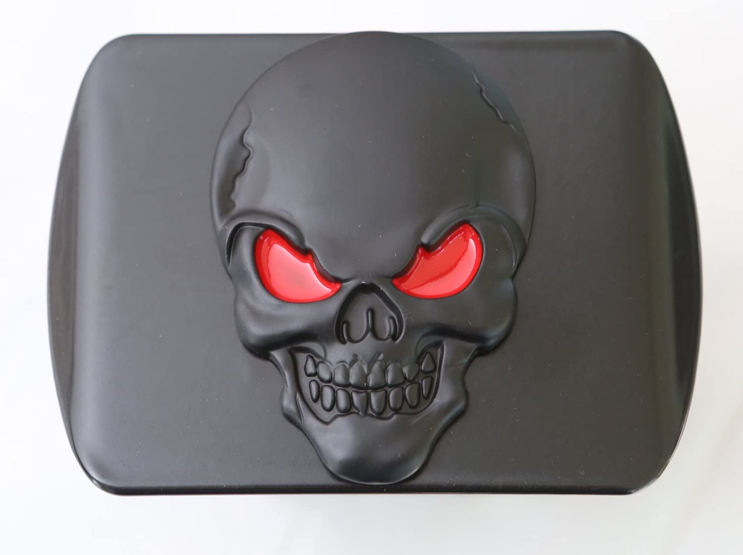 LFPartS Metal Skull Emblem Hitch Cover Red Eyes