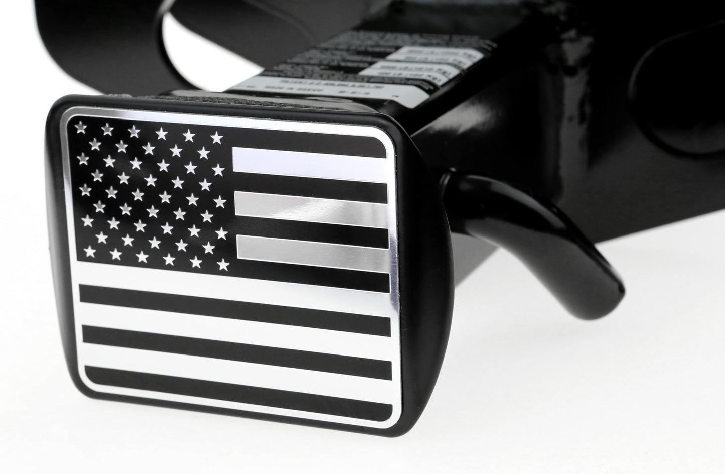eVerHITCH American Black and Chrome Metal Flag Trailer Hitch Cover