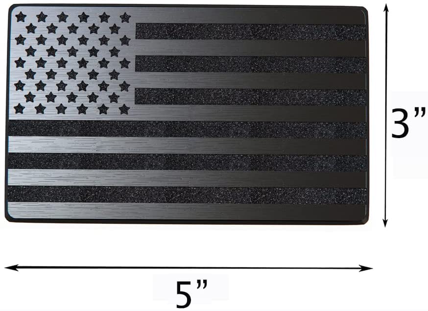 5"x3" Magnet American Flag Auto Decal for Cars Trucks, 2pcs Forward and Reverse Set (Black)