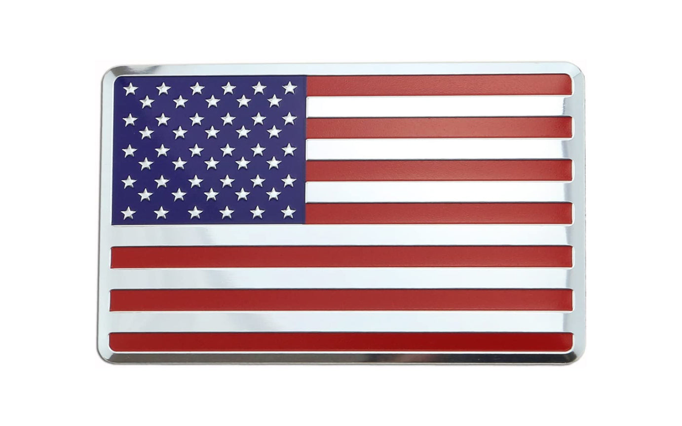 USA Metal Flag Emblem for Cars, Trucks (Color Flag, 5"x 3") 1pcs