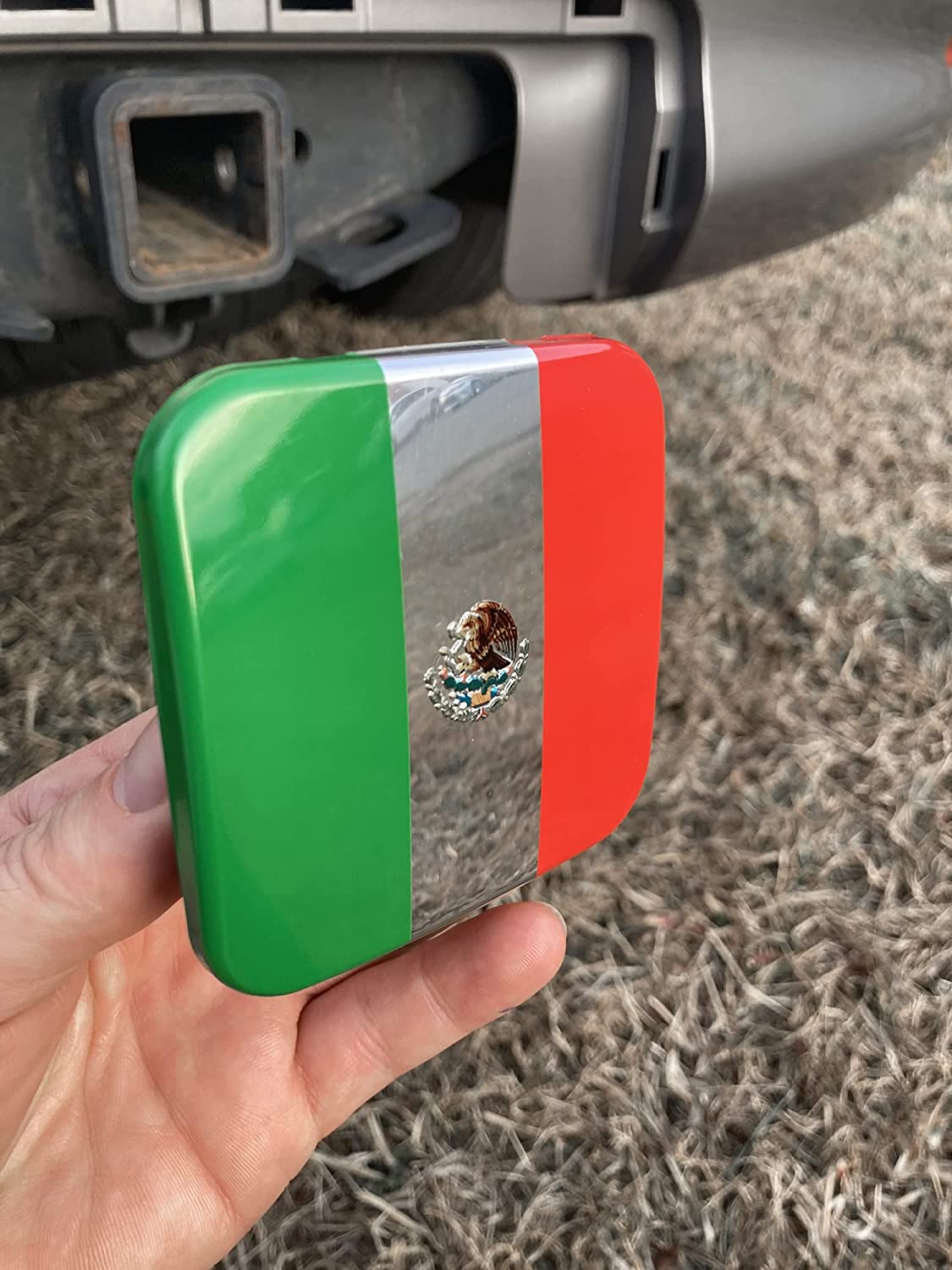 Mexico Flag Hitch Cover Plug (Fits 2" Receivers, Mexican Flag)