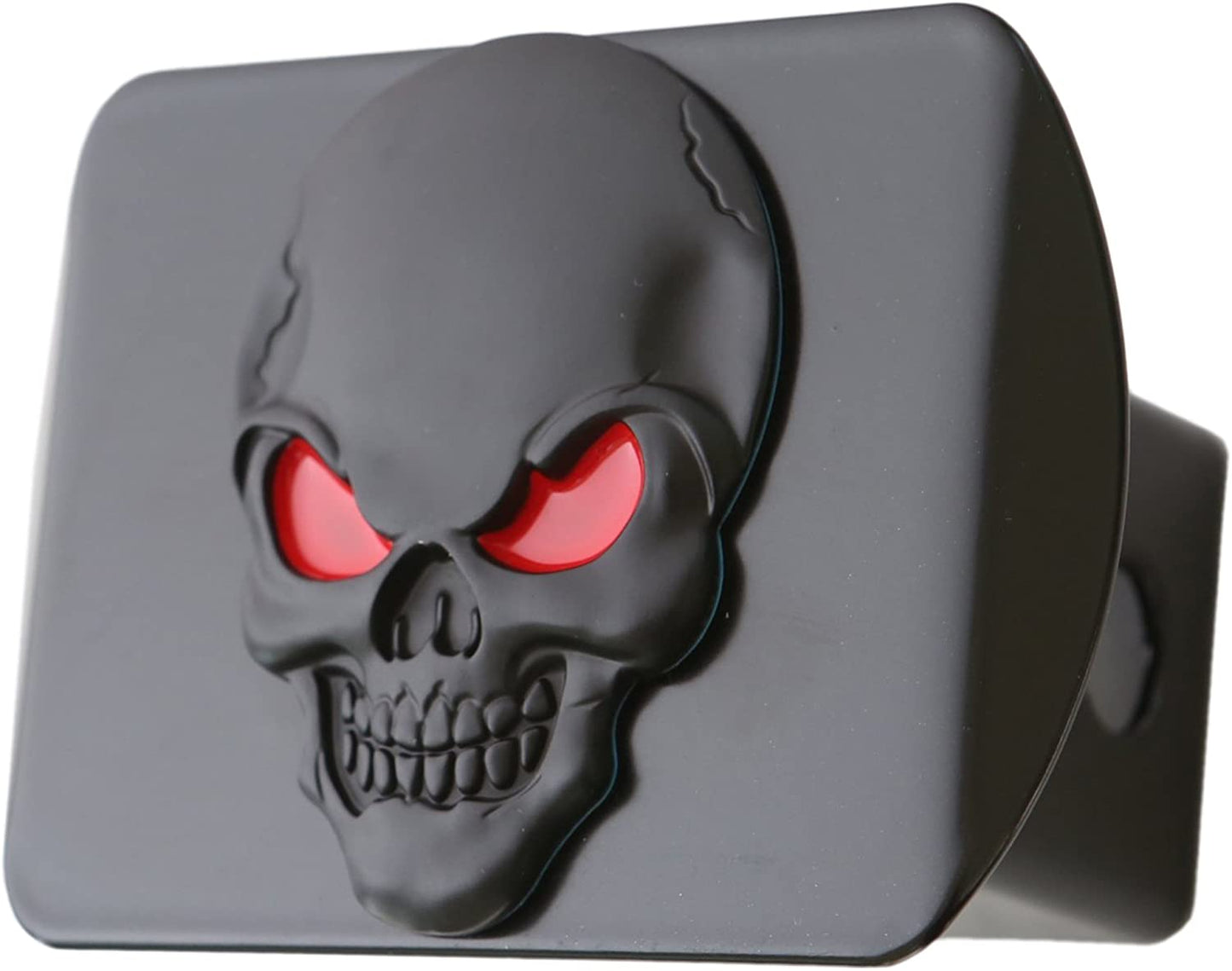LFPartS Metal Skull Emblem Hitch Cover Red Eyes