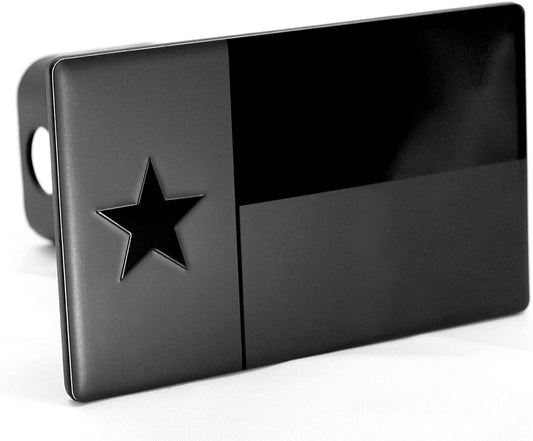 Texas State Flag Metal Hitch Cover (Fits 1.25", 2", 2.5" Receiver, Black)