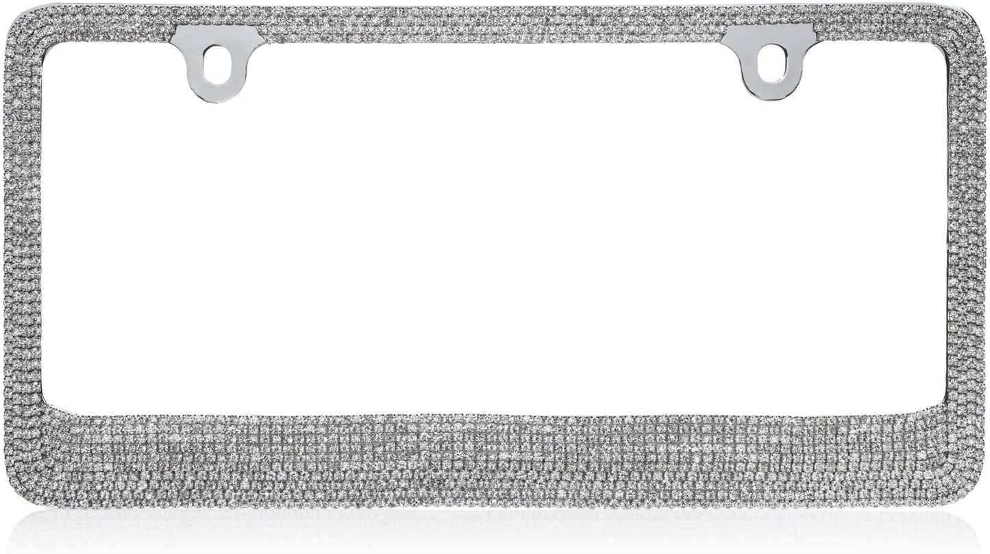 LFPartS Premium Diamond Crystal Rhinestone Metal License Plate Frame