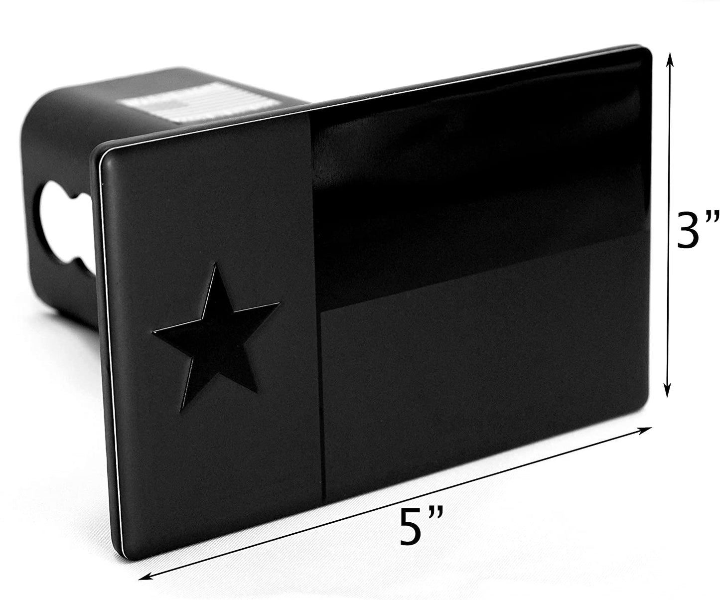 Texas State Flag Metal Hitch Cover (Fits 1.25", 2", 2.5" Receiver, Black)