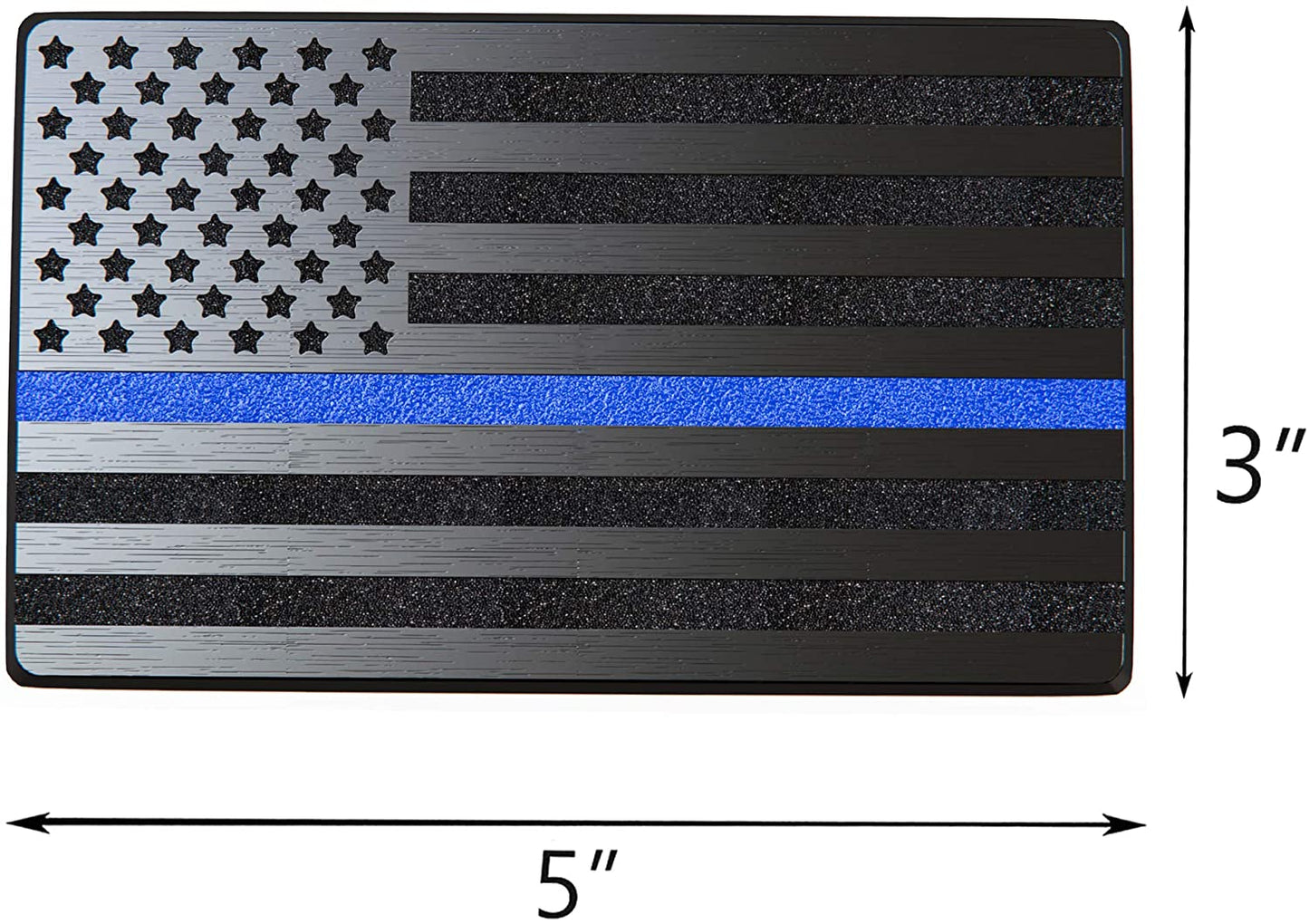 USA 3D Metal Flag Auto Emblem for Cars Trucks 2pcs Forward and Reverse Set (5"x3", Blue Line)