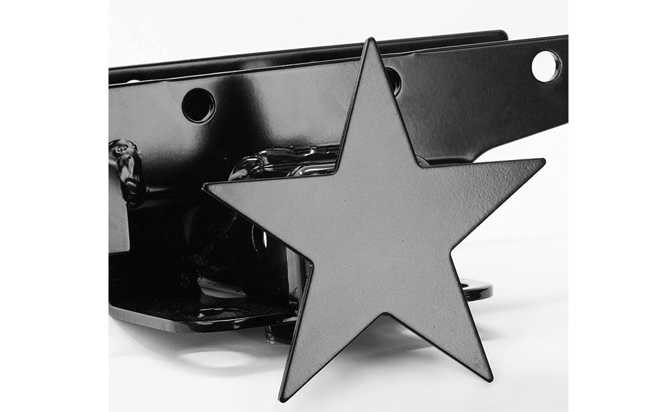 5 Point Metal Hitch Cover (Fits 2", 2.5", 3" Receiver, Black Star 7"x7")