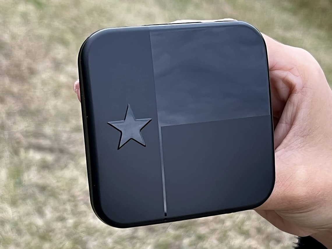 Texas State Metal Flag Hitch Cover Plug (Fits 2" Receiver, Black)